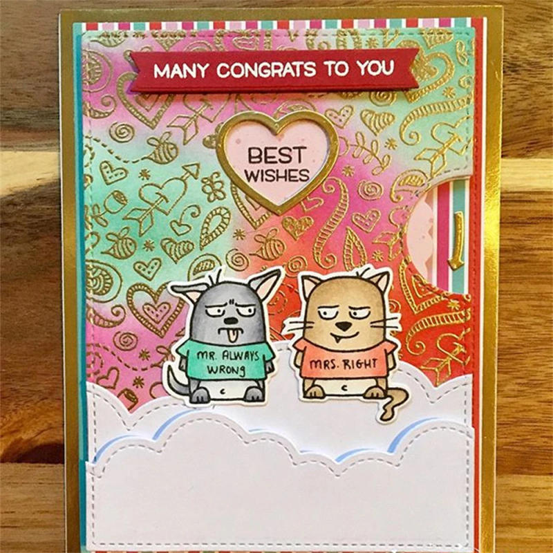 Description Picture 6 of itemHoliday/Exercise Grumplings Grouchy Animals Stamps And Cutting Dies Mr&Mrs Grumplings Stamp Set For DIY Scrapbooking Card Craft
