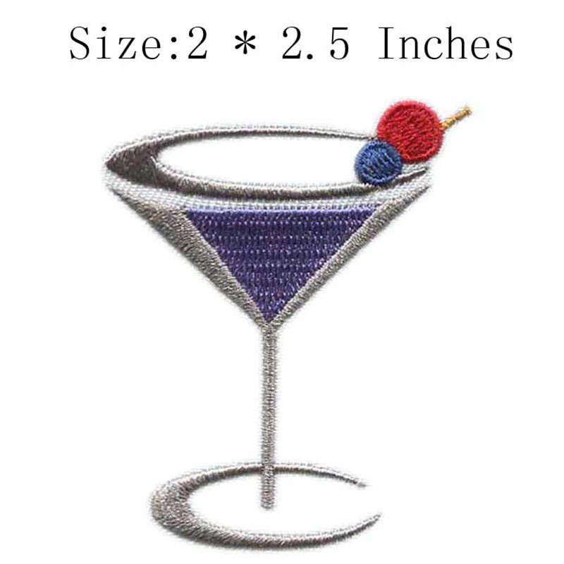 Description Picture 6 of itemFine Red Wine Glass Beer Cup Coffee Bottle Martini Perfume Drink Embroidery Patches for Clothing Iron on Clothes Appliques Badge