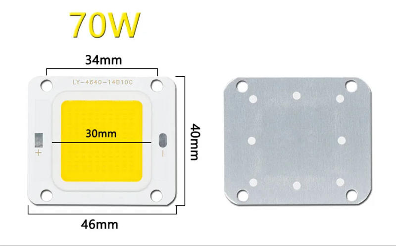 Description Picture 6 of itemHigh Power 10W 20W 30W 50W 70W 100W LED COB Chip DC27-33V LED Diode for Outdoor Lighting Floodlight Spotlight light source DIY