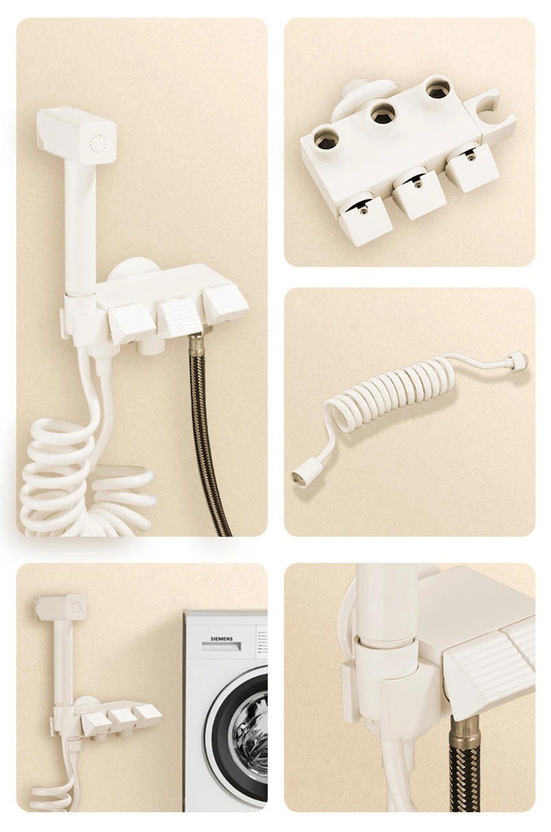 Description Picture 3 of itemHand Held Bidet Sprayer Douche Toilet Kit Bidet Faucet Black Brass Square Shattaf Shower Head Copper Valve Set Jet Bidet Faucets