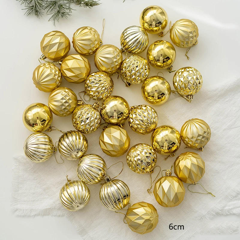 Description Picture 2 of item6/8cm Christmas Balls Christmas Tree Ornament Ball Xmas Hanging Tree Pendant Home Party Gift Decor Navidad 2023 New Year