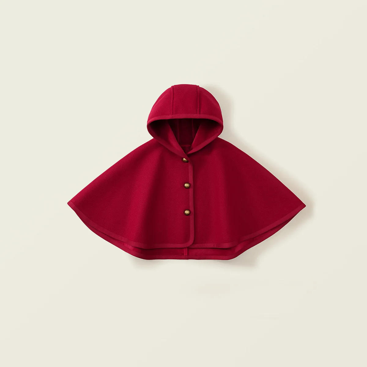 Description Picture 6 of itemGirls' wool thick red shawl cloak 2024 autumn and winter new baby hooded coat.