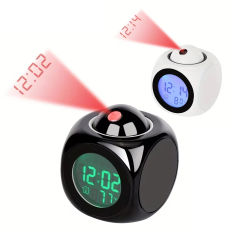 1Pc Multi-Function Projection Alarm Clock Led Projection Alarm Clock Voice Alarm Clock Projection Clock For Home