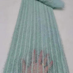 2023 new vertical stripe pine-needle flannelette sequin bead tube embroidery fabric