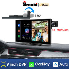 Srnubi 9 inch 4K Carplay & Android Auto  Car DVR WiFi Bluetooth AUX FM Dash Cam GPS Navigation 24h Park Monitor Video Recorder
