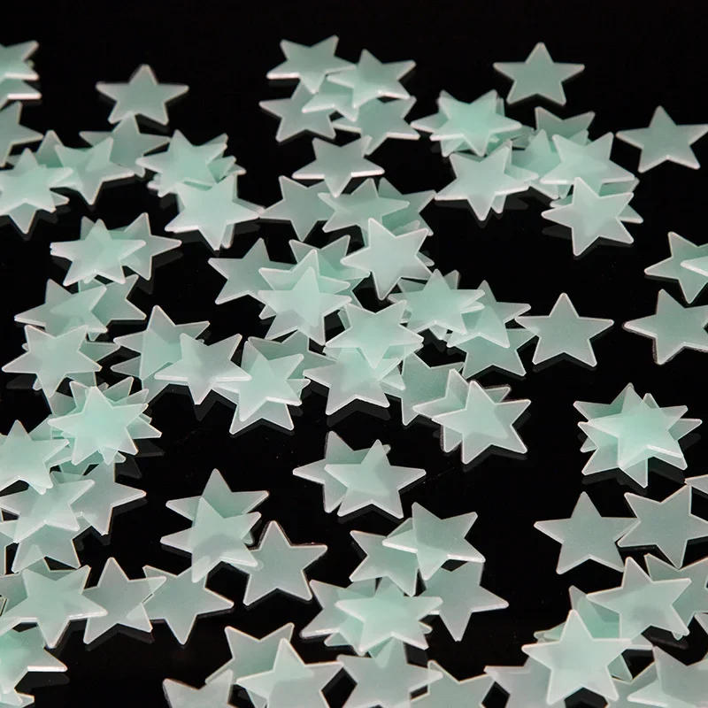 Description Picture 5 of item100pcs/set  Pvc Stars Glow Stickers Luminous in Dark Night Wall Art 3D Home Decals for Kids Room Ceiling Switch Decoration