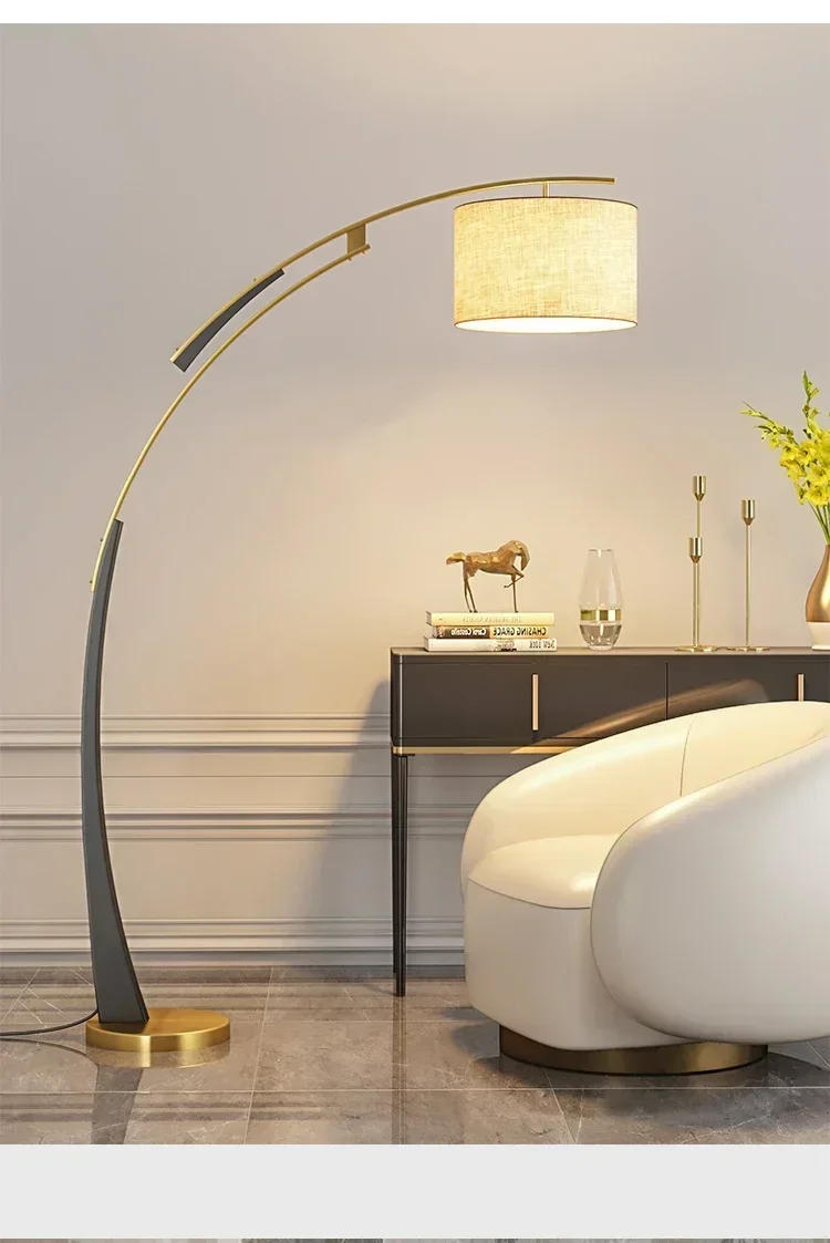 Description Picture 3 of itemLight Luxury Living Room Sofa Side Bedroom Study Room Simple New Nordic High-End Big Metal Fabric Decoration Floor Lamp