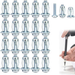 20Pcs Expansion Screw Nuts With Screw Petal Shape Rivets Nut Metal Nut Bolt Hollow Iron Sheet Plate Furniture Hardware Home