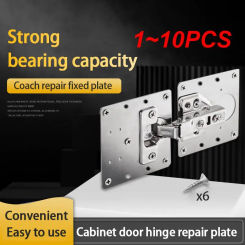 1~10PCS Cabinet Hinge Repair Plate Kit Hinges Repair Cupboard Door Hinge Mounting Fixing Plates With Screws Furniture Hardware