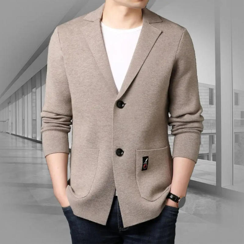 Description Picture 6 of itemMen Knitted Blazer Men Slim Fit Fashion Blazer Suit Jacket Men's Casual Business Blazer Wedding Gown Blazers Knitting Suit Coat