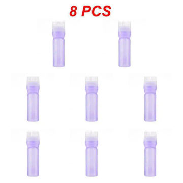 1~8PCS 120ml Multicolor Plastic Hair Dye Refillable Bottle Applicator Comb Dispensing Salon Hair Coloring Hairdressing Styling