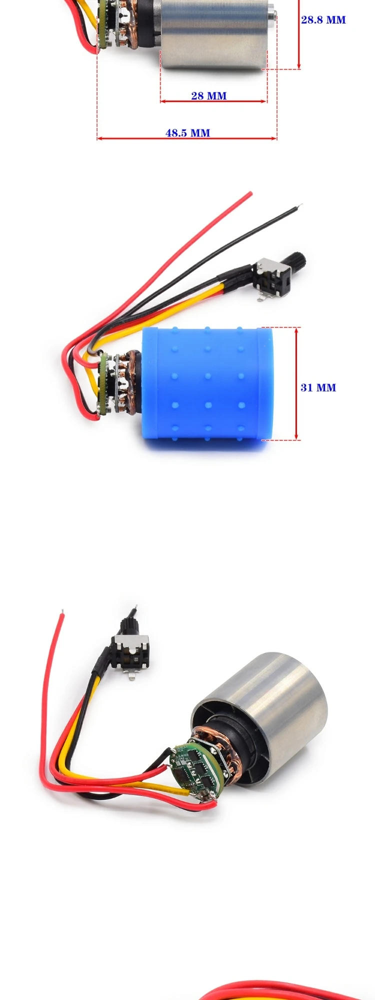 Description Picture 4 of itemDC 9V 12V 24V 100000RPM Ultra-high Speed BLDC 3-Phase Brushless Motor Equipped w/ driver CNC Aluminum Alloy Impeller Ducted Fan