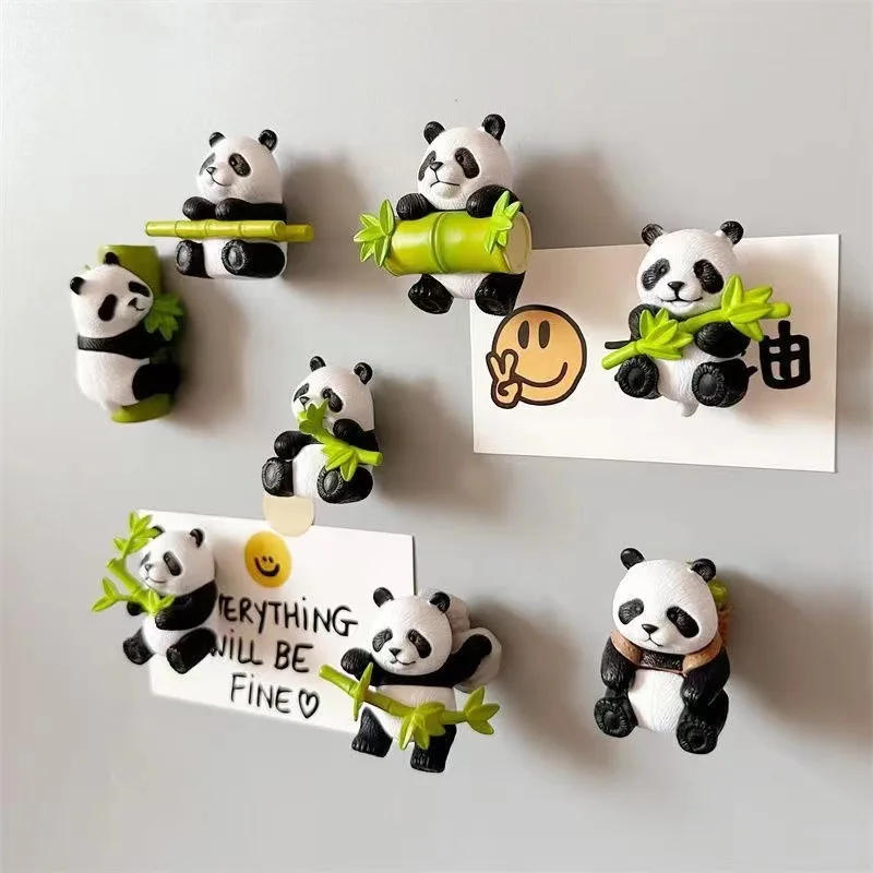 Description Picture 3 of item1set Cartoon Cute Soft Plush Panda Fridge Strong Magnet Refrigerator Sticker Home Decor Souvenir Kitchen Accessories