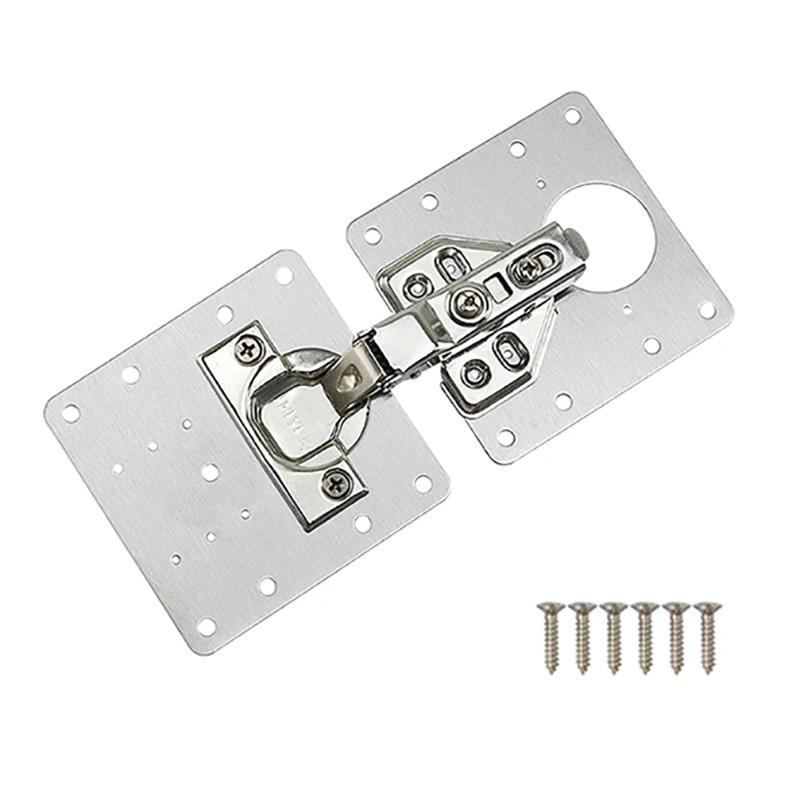 Description Picture 2 of itemDoor Kitchen Cabinet Hinge Repair Plate Kit Stainless Steel Hinge Repair Plate Kitchen Cupboard Door Hinge Mounting Plate