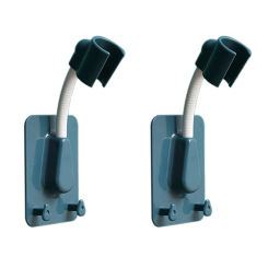 2Pcs 360 Degree Adjustable Showerhead Bracket, No-Punching Wall Mounted Shower Head Bracket Bathroom Universal