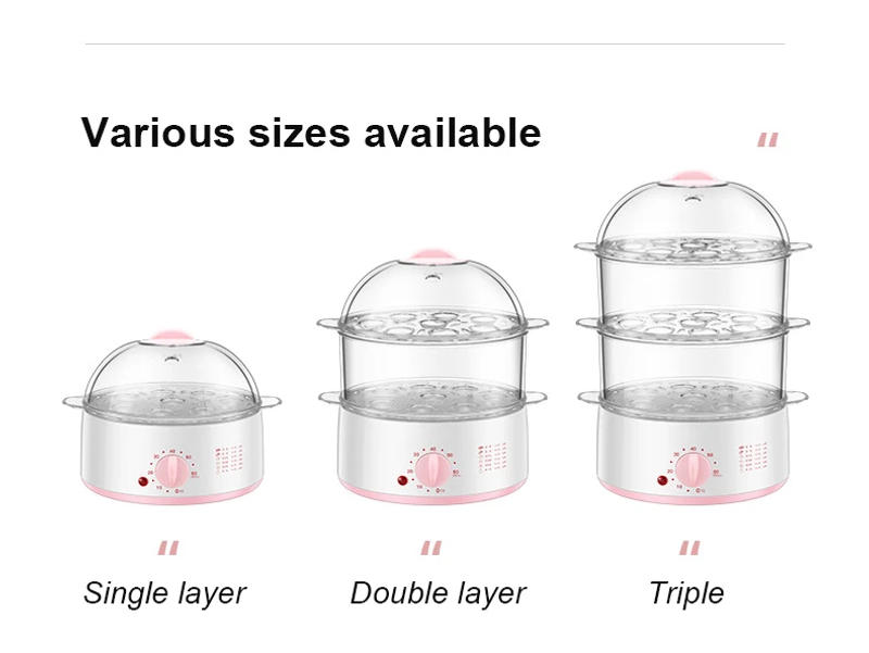 Description Picture 3 of item2L Mini Household Electric Food Steamer with Timer Knob control Auto Shut-off Visualization Food Warmer 3 layers Egg Boiler