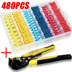 60-480PCS T Tap Wire Connectors Kit Electrical Connectors Kit Spade Terminals Quick Splice Disconnect Wire Taps (22-10 AWG)