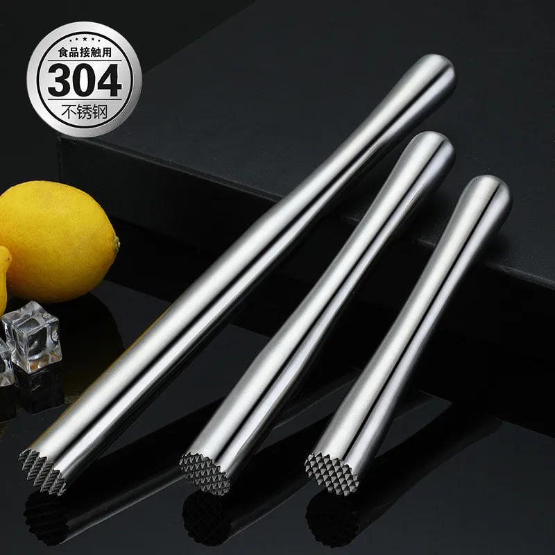 Description Picture 2 of itemStainless Steel Cocktail Muddler with Bar Mixing Spoon Cocktail Muddler Long Drink Stirrer Bartender Spoon Bar Accessories