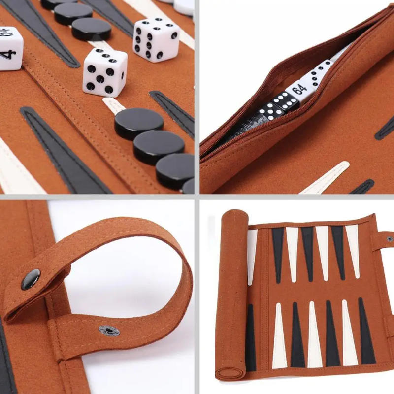Description Picture 5 of itemChess Backgammon Board Game Travel Set Chess Board Set Strategy Board Game Playing Pieces Dice Cups Wooden Chess For Table Games
