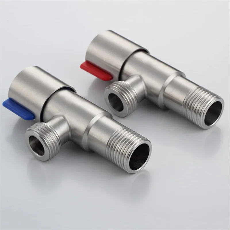 Description Picture 5 of itemStainless Steel Hot ＆ Cold Inlet Valve Bathroom Faucet Stop Valve Kitchen Sink Basin Triangle Valve Water Pressure Regulator