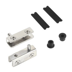 2Pcs Premium Stainless Steel Glass Door Hinges With Rubber Pads & Gel Cap No Drilling Fits 5-6mm Glass Furniture Hardware Parts