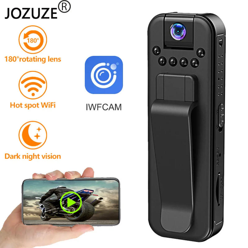 Description Picture 2 of itemJOZUZE L7 1080P HD Mini Camera Body Worn Police Cam Small 180° Rotating Micro voice Camera Loop Recording Camcorder Sports DV