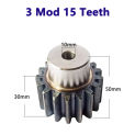 1pc 3 Mod 15T Spur Gear With Step Process Hole 10mm Module 3 Motor Gear 45# Steel Hardening