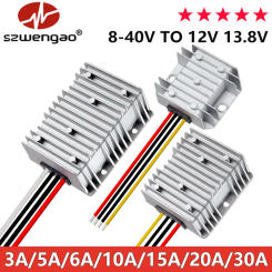 DC 8-40V to 12V 13.8V Power Converter 3A 5A 6A 10A 15A 20A 25A 30A Boost Buck Regulator Stabilizer Voltage Supply Module for Car