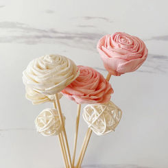 10PCS White Pink Rose Rattan Sticks Fireless Fragrances Reed Diffuser Stick Diy Ornaments Home Decor