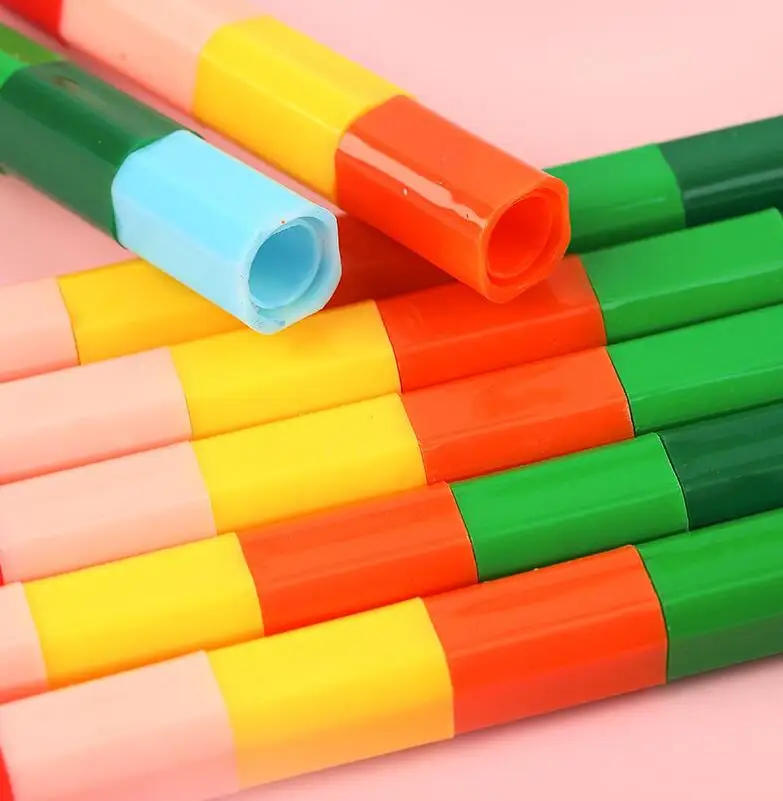 Description Picture 5 of item6Pcs Rainbow 12 Colors Replaceable Block Crayons Painting Pen for Kids Birthday Party Favors Back To School Gifts School Rewards