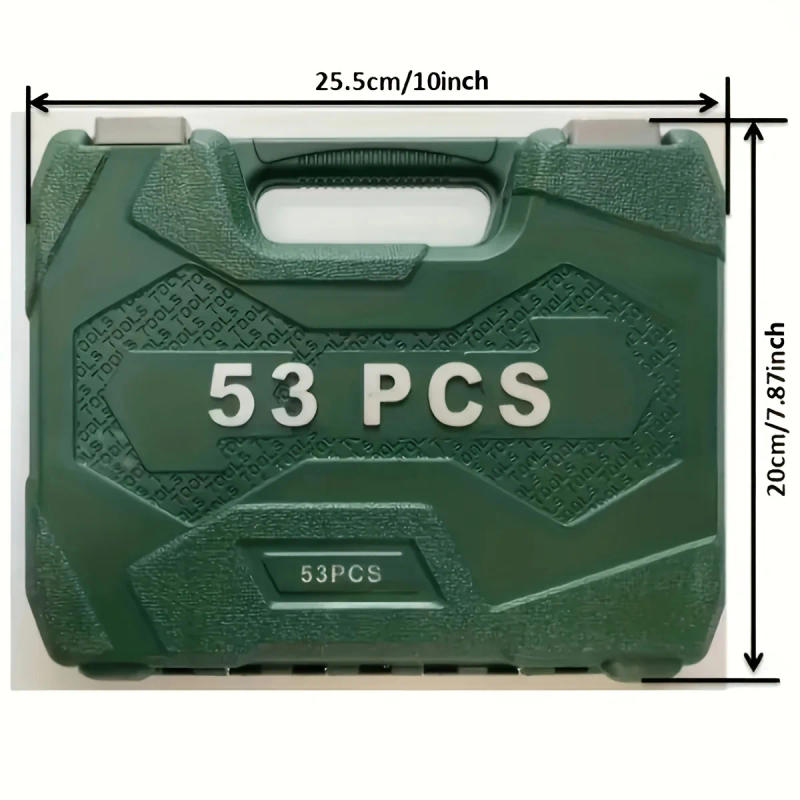 Description Picture 3 of item72 teeth/53pcs Drive Socket Set,SAE and Metric Hex Bit Socket Set,Ratchet Wrench Set with S2&CR-V Sockets,Mechanic Tool Kits for
