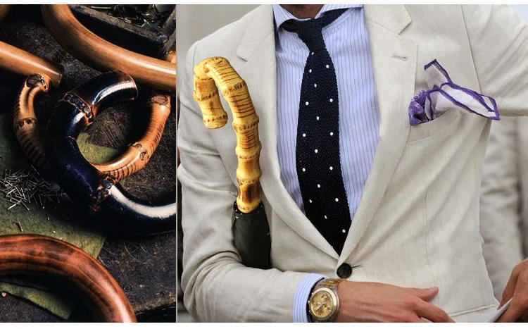 Description Picture 4 of itemOlycat Bamboo Umbrella Men Long Handle Large Umbrella Rain Windproof Golf Outdoor Luxury Umbrella Corporation Business Style