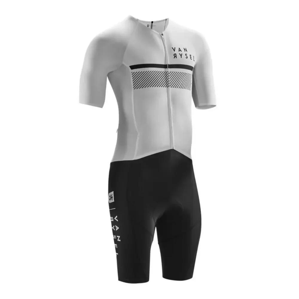 Description Picture 5 of itemVan/rysel Road Racing Suit Racer White Triathlon Summer Tights One-piece Pants Cycling Suit Breathable Outdoor Sports Clothes