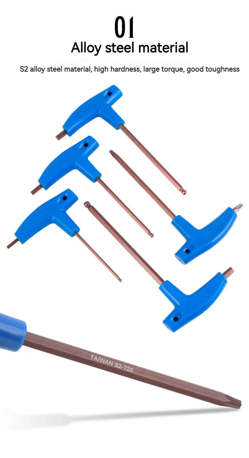 Description Picture 5 of itemT25 3/4/5/6MM Bike Allen Key Wrench T-Shaped Extended Plastic Handle With Double Ends Bicycle Multifunctional Repair Tools