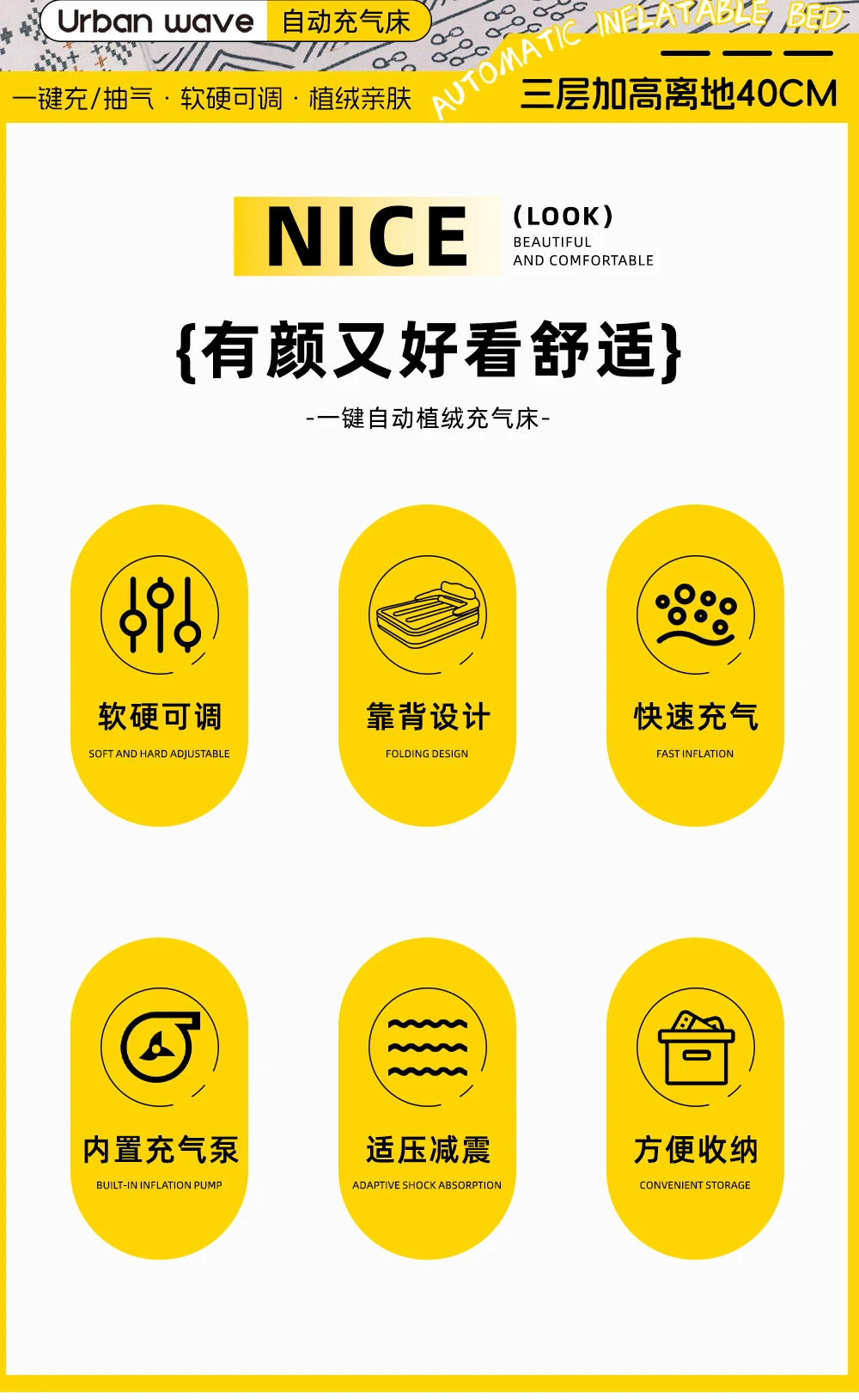 Description Picture 4 of itemDouble Travel Aerate Bed Thickening Simple Camping Safe Modern Aerate Bed Frame Outdoors Folding Cama Individual Home Furniture