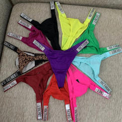 New VS Women Panties Plus Size Sexy Pink Comfort Bra Push Up Lingerie Thong Briefs Fashion Letter Rhinestone Seamless Underwear