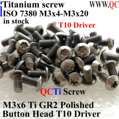 T10 M3 Titanium screw M3x4 M3x5 N3x6 M3x8 M3x10 M3x12 M3x14 M3x15 M3x16 M3x18 M3x20 Button Head T10 Driver ISO 7380 Ti GR2