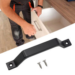 Barn Door Handle Screws Set Heavy Duty Black Iron Hot Bed Sliding Gate Shed Garage Pull For Home Decoration Hardware Accessories