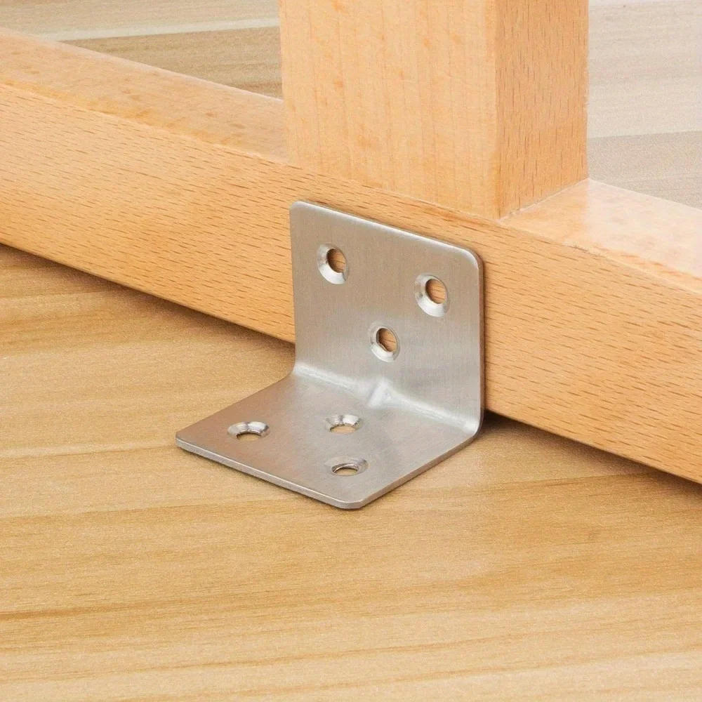 Description Picture 4 of item20 stainless steel L-shaped corner brackets - right angle panels for furniture, doors and windows - durable hardware accessories