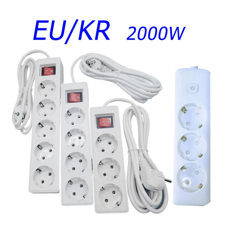 Description Picture 2 of itemEU KR Power Strip Socket 2000W 13A 3 4 5 Outlets with Master White Electrical Office Sockets with 150cm 200cm Extension Cable