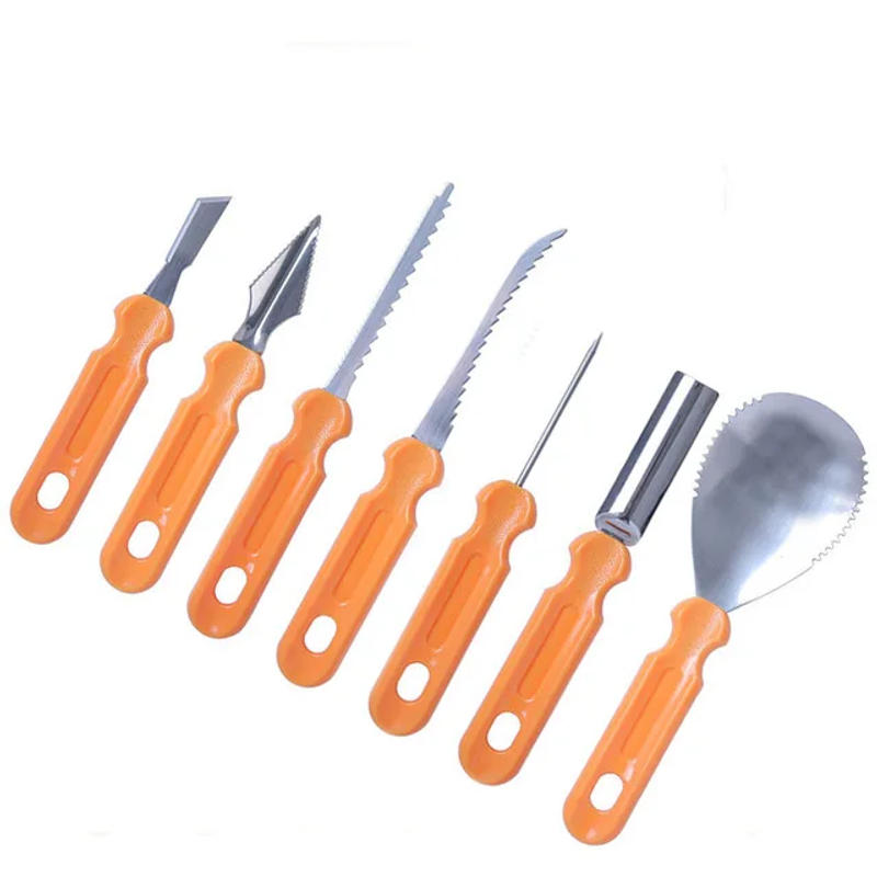 Description Picture 5 of item7pcs Pumpkin Carving Kit Tools Halloween Pumpkin Carving Tool Set Stencils Pumpkin Cutting Supplies Engraving Kitchen Cutting