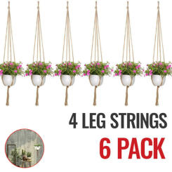 6x Macrame Handmade Plant Hanger Baskets-Holder Balcony Hanging Decoration Vintage Flower Pot Holder Rope Home Garden Supplies
