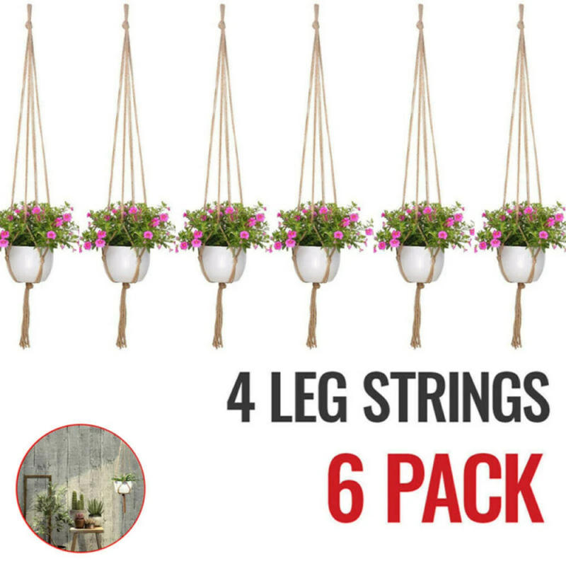 Description Picture 3 of item6x Macrame Handmade Plant Hanger Baskets-Holder Balcony Hanging Decoration Vintage Flower Pot Holder Rope Home Garden Supplies