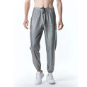 Idopy Men`s Party Metallic Shiny Night Club Stage Performance Drawstring Pants Halloween Disco Party Trousers