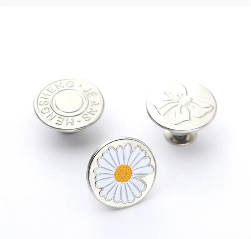 Description Picture 5 of item10pcs jeans button adjustable waist shrinker Nail free metal button Removable I-button seam free waist button