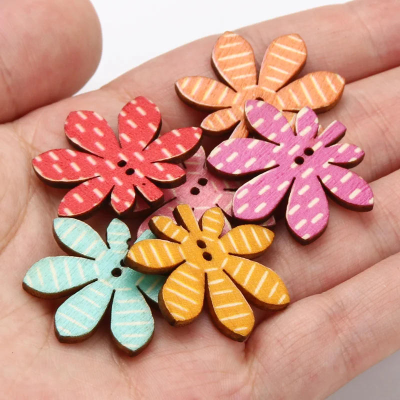 Description Picture 3 of item20pcs/Mixed Colorful Leaf Shape Pattern Wooden Button 2 Holes for DIY Sewing Garmen  Clothing Accessories Handmade Craft 30*27mm