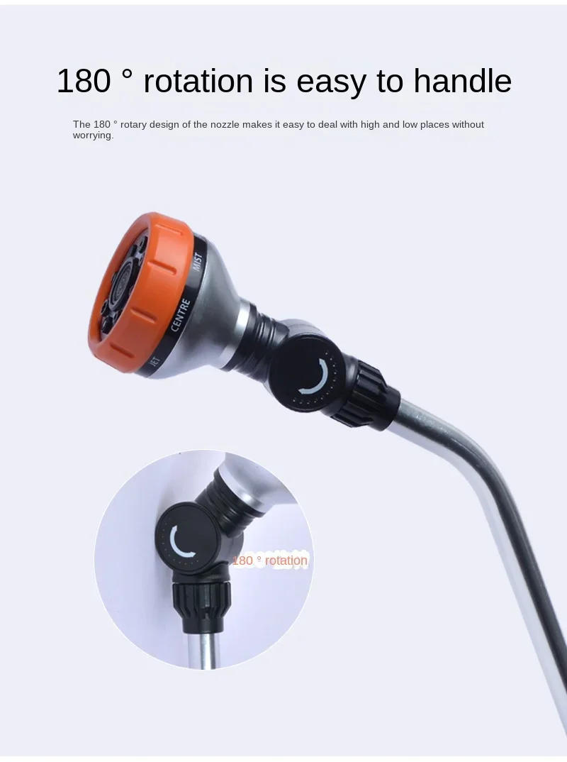 Description Picture 6 of item8-function Garden Sprinkler Water Gun for Watering Vegetables Thumb Push Garden Long Rod Watering Nozzle