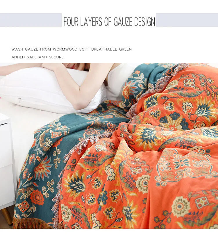 Description Picture 4 of itemNordic throw blanket for beds cotton Double sided sofa cover sofa cushion soft blanket Leisure bedspread four seasons thin quilt