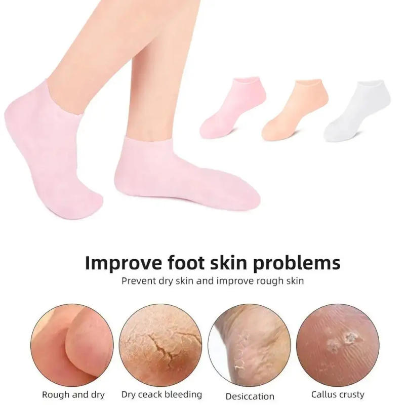Description Picture 6 of itemSilicone Moisturizing Spa Gel Heel Socks Exfoliating And Preventing Dryness Cracked Dead Skin Remove Protector Foot Care Tools