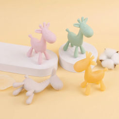 1pcs Baby Silicone Teether Toys Training Grip Strength Baby Chewing Toy Cute Giraffe Children Health Molar Chewing Accessories